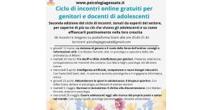Incontri gratuiti online sull'adolescenza