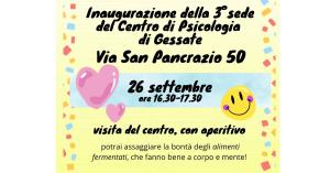 Inaugurazione nuova sede: 26 settembre